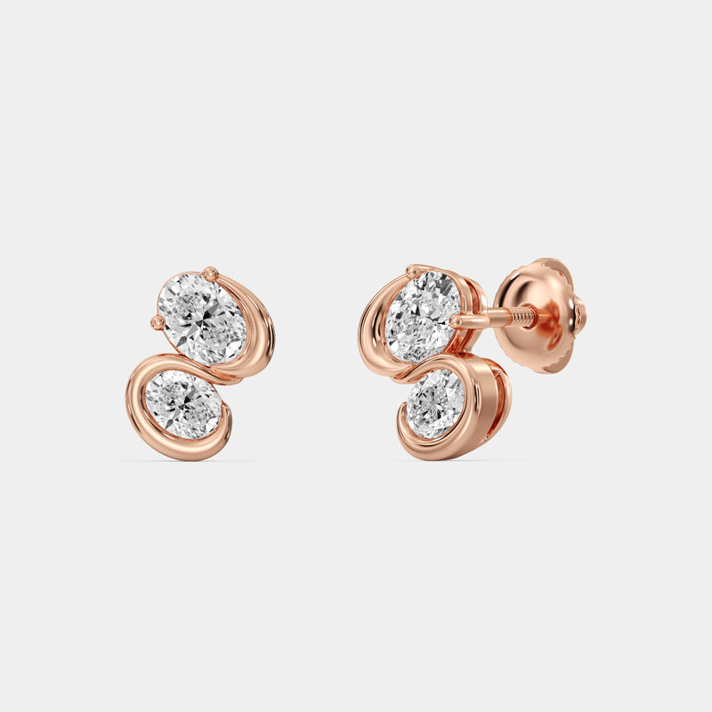 Close Nest Diamond Stud Earrings