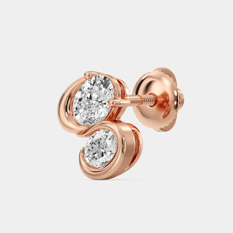 Close Nest Diamond Stud Earrings
