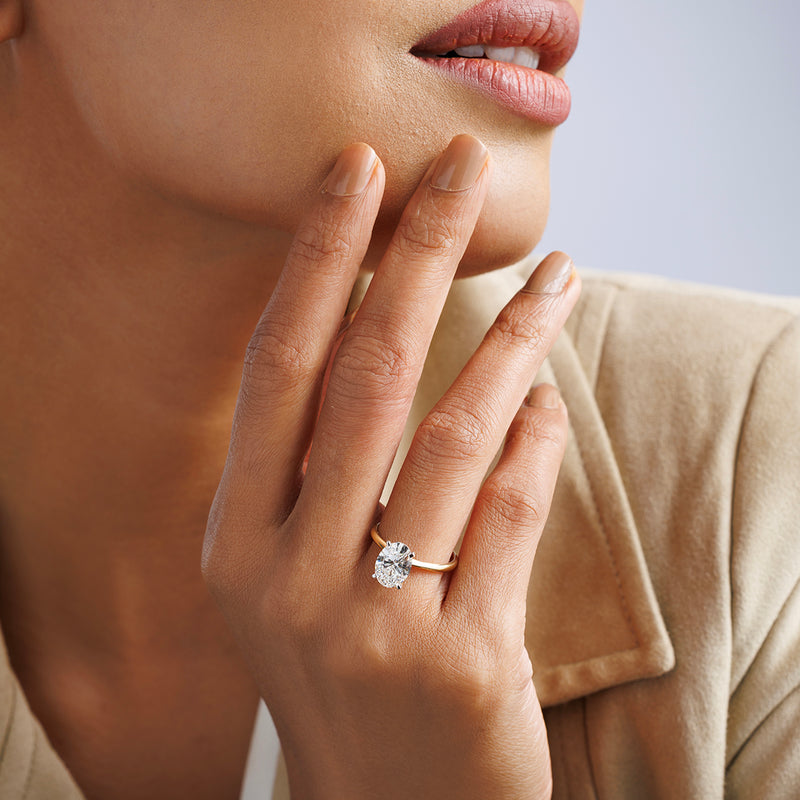 Elegant Oval Solitaire Ring
