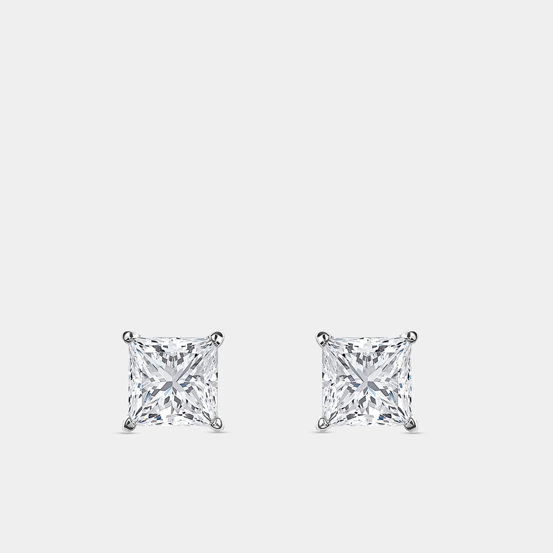 Squarelumin Solitaire Stud Earrings