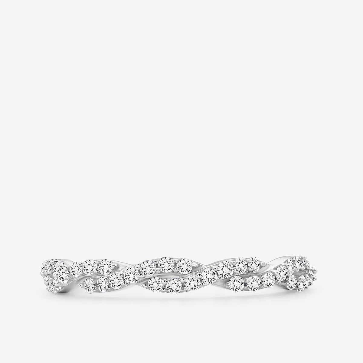 Braid shimmer band, Silver 925 with pavé oval links and bright sparkle