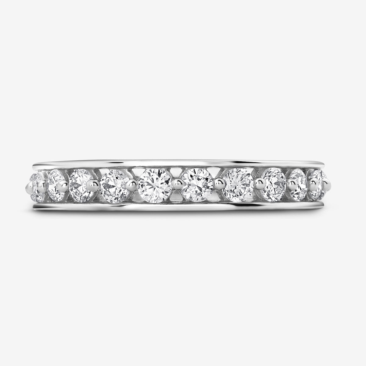 TIMELESS Arc Band Ringband in Silber mit eingelassenen funkelnden Steinen