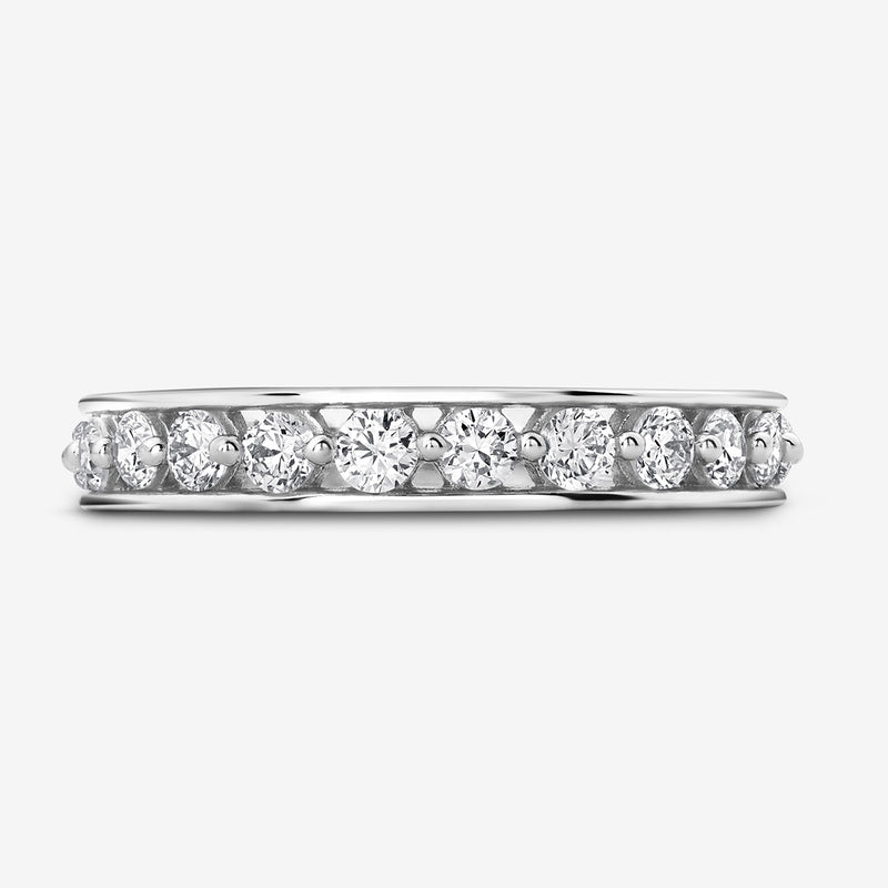 TIMELESS Arc Band Ringband in Silber mit eingelassenen funkelnden Steinen