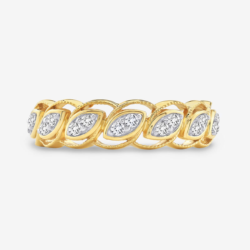 Leaf Link Diamond Ring