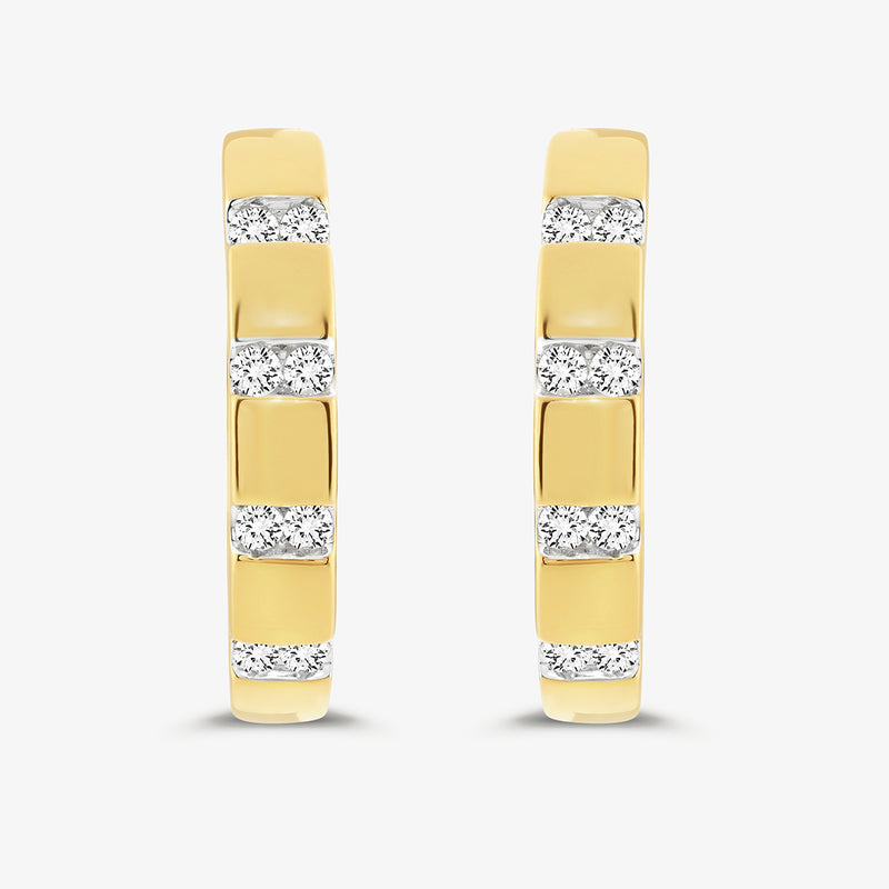 Classic Diamond Huggie Earrings