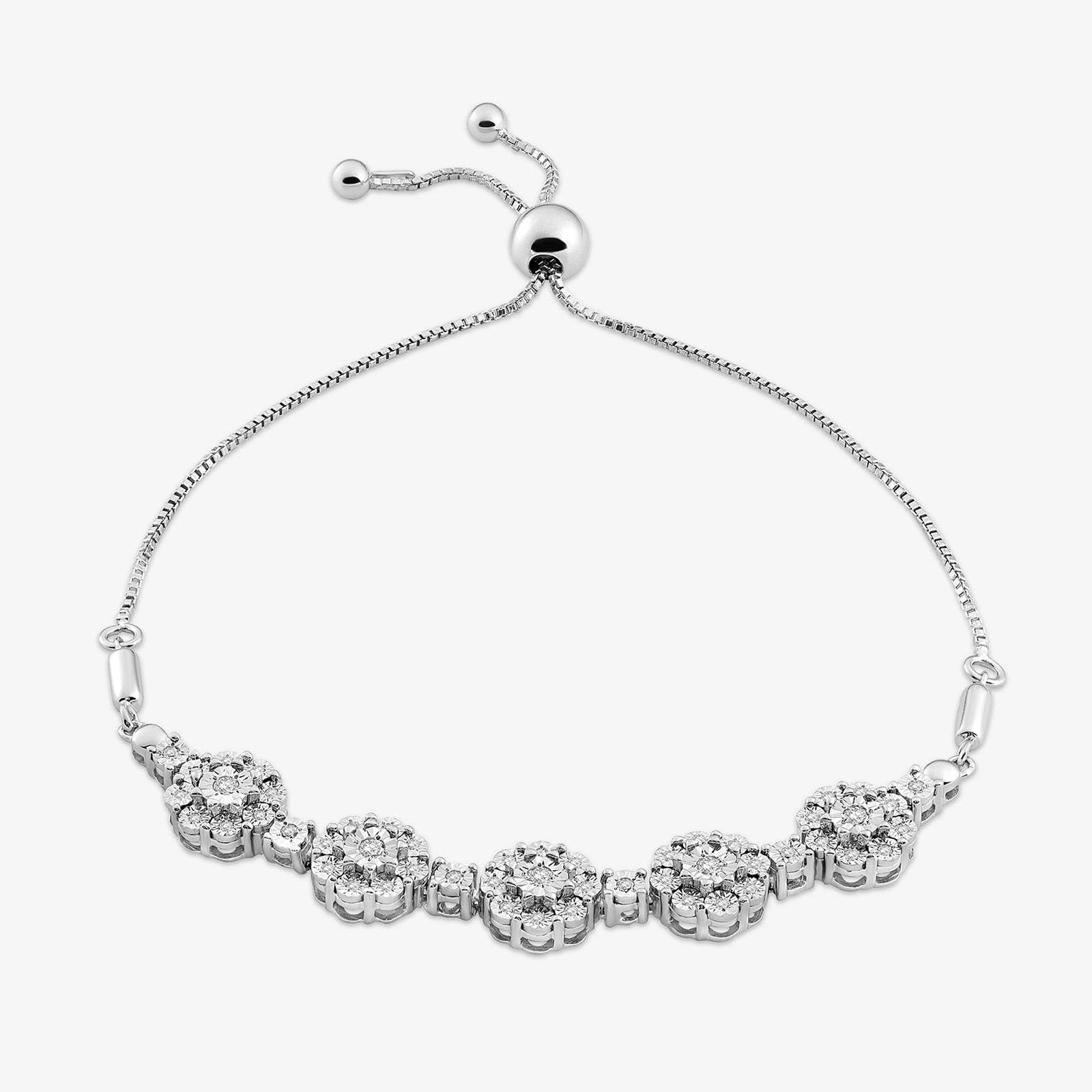 DIAMOND <span>Cluster Bloom Bolo</span> BRACELET
