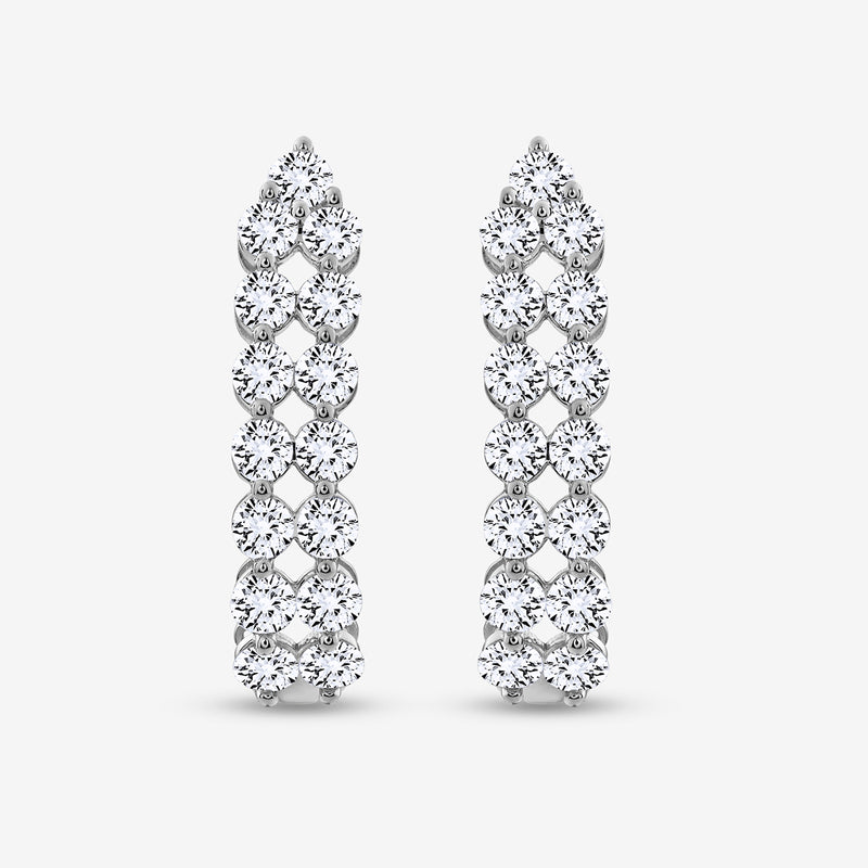 Glow Edge Diamond Hoop Earrings