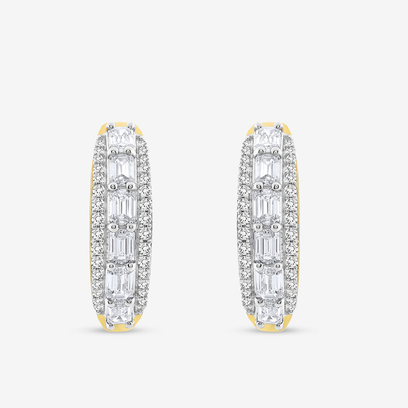 Radiant Oval Diamond Hoop Earrings