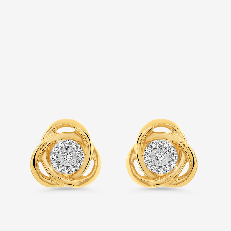 Swirl Shimmer Diamond Stud Earrings