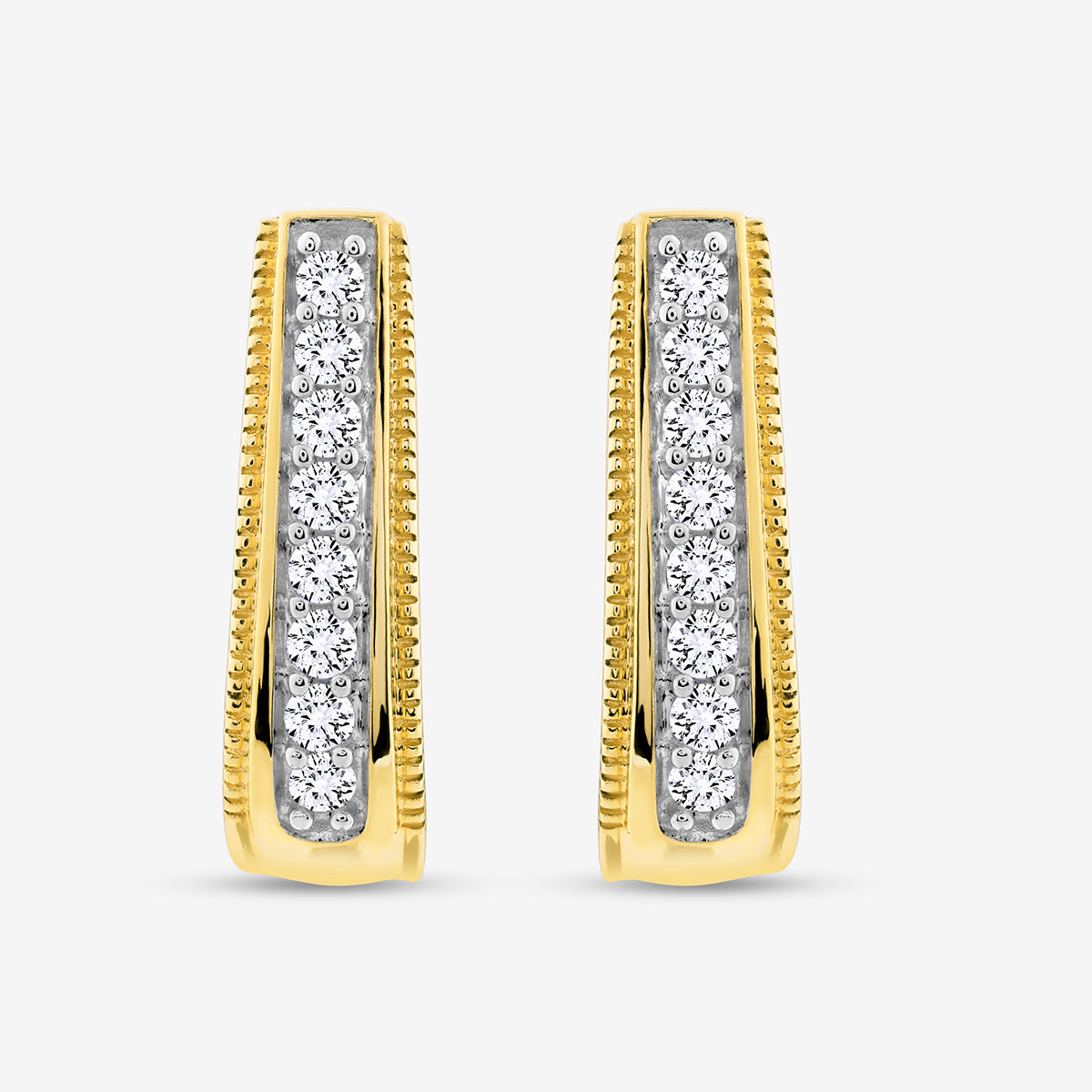 CLASSIC<span> Linear Diamond Hoop</span> EARRINGS