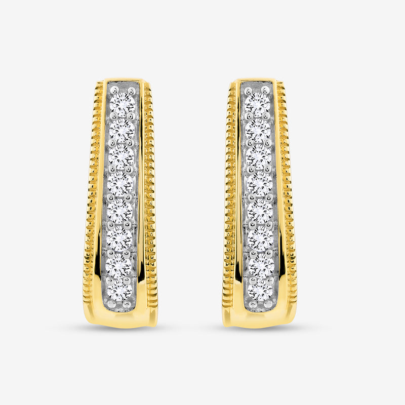 Classic Linear Diamond Hoop Earrings