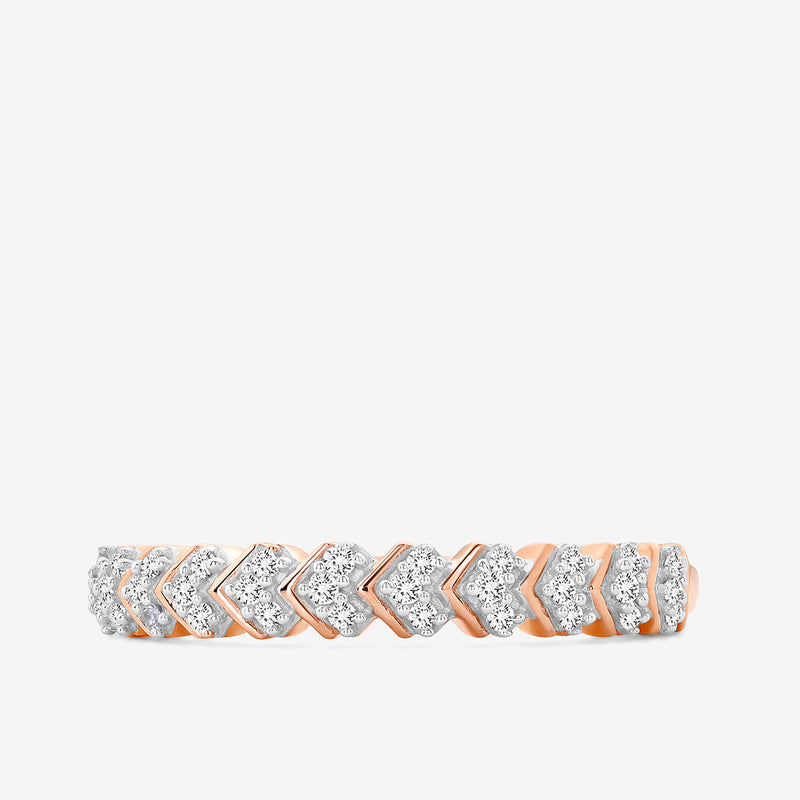 Textured Chevron Diamond Ring