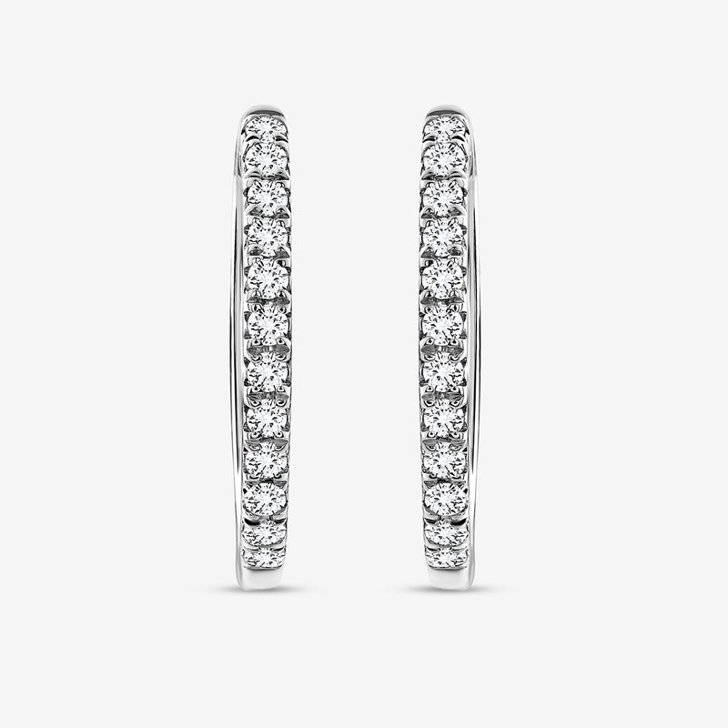 Keemti Jewels SOFT Shine Hoop Earrings feature round diamonds for a continuous sparkle effect.