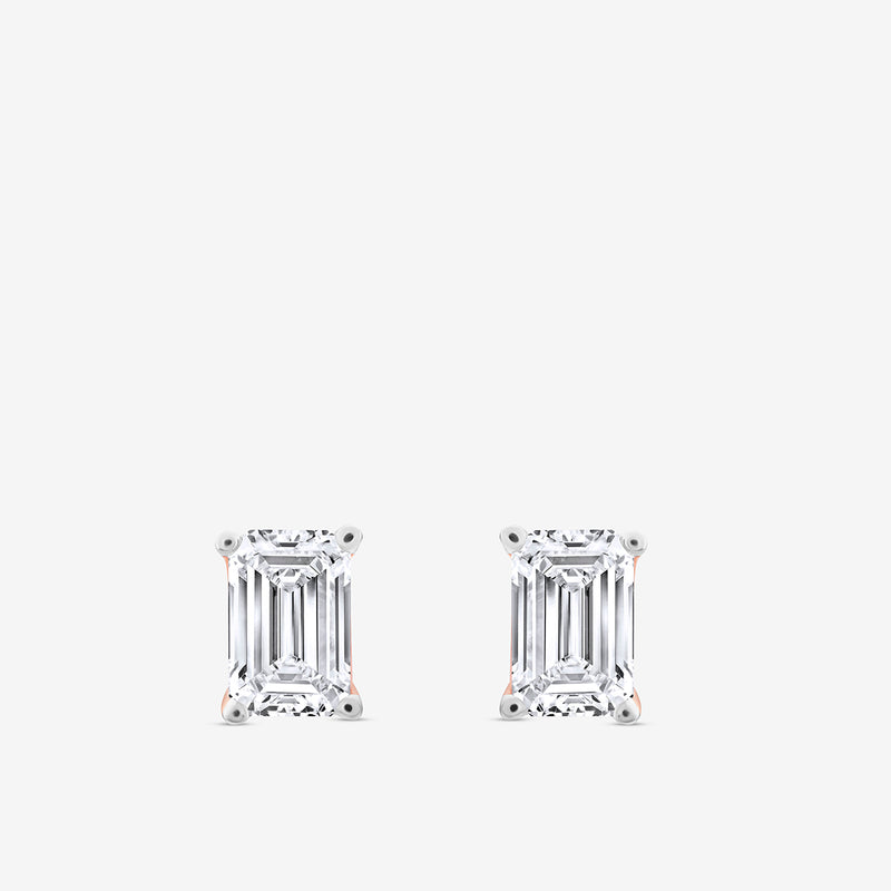 Emerald Solitaire Stud Earrings