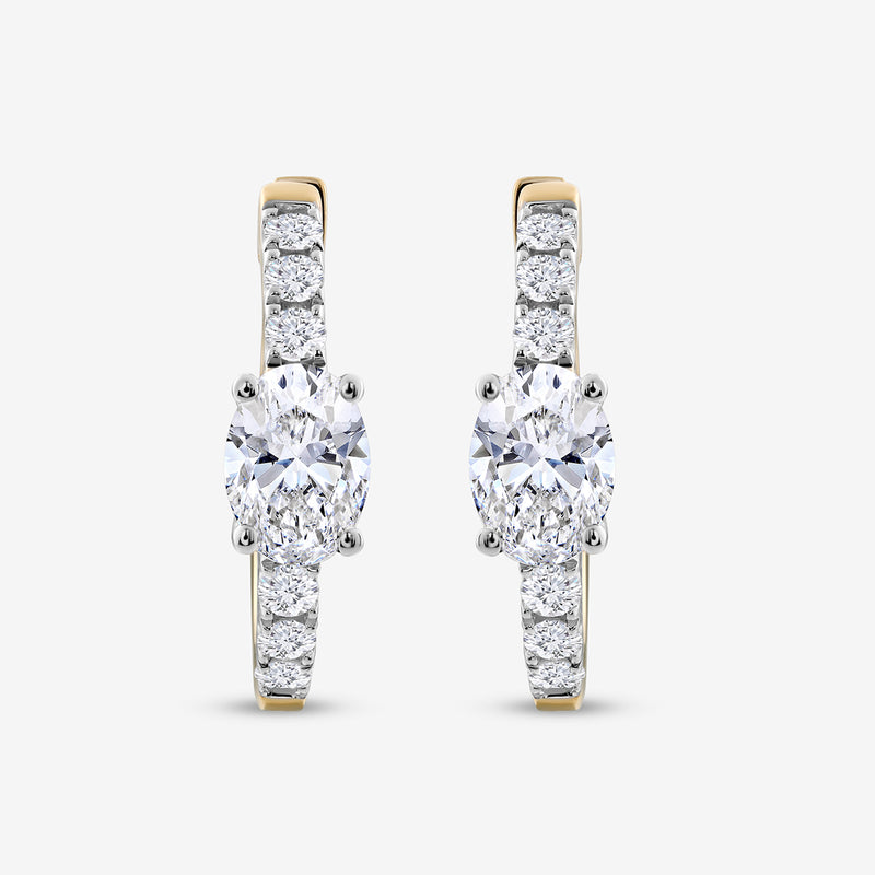 Aeris Oval Diamond Huggie Earrings