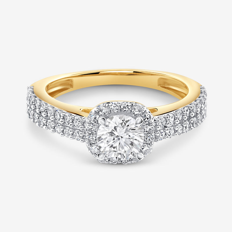 Gentle Glow Halo Diamond Ring
