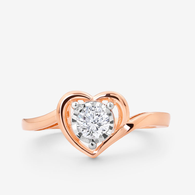 Sweet Heart Swirl Diamond Ring