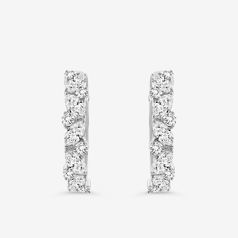 Prism Edge Diamond Hoop Earrings