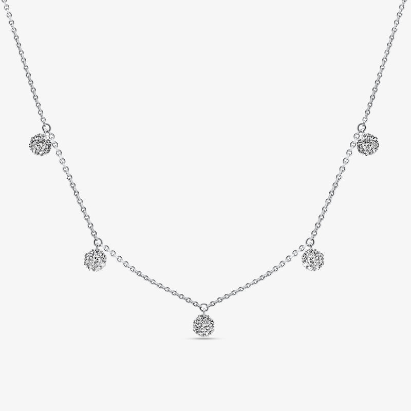 Keemti Jewels Halskette mit fünf Herz-Anhängern, Silber 925, 0,75 ct