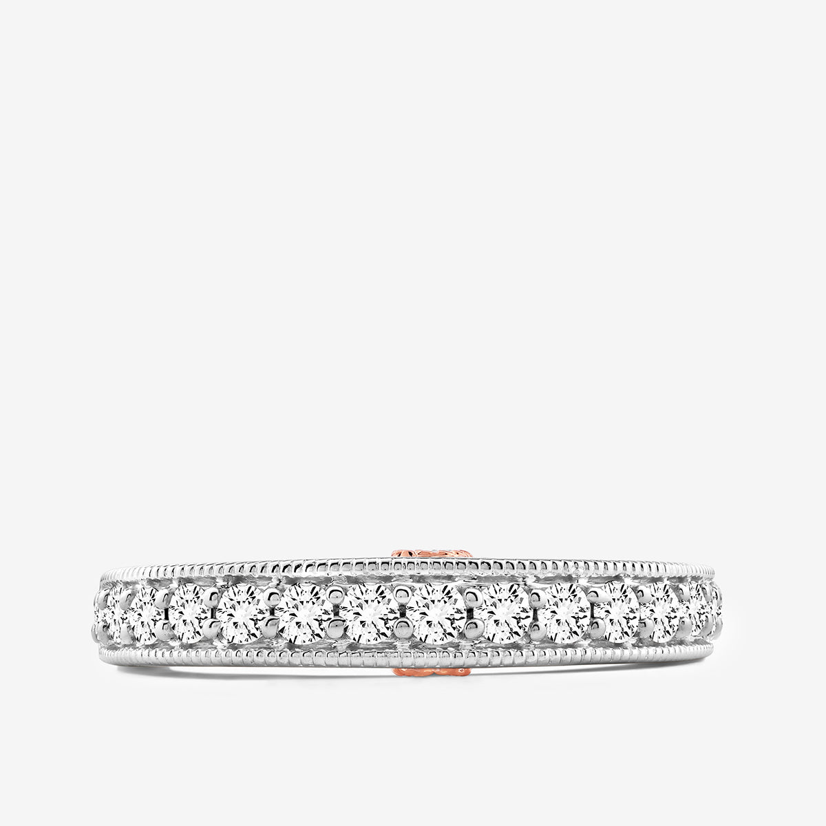 BLUSH Radiance Band: breites Pavé mit runden Steinen, silberfarben