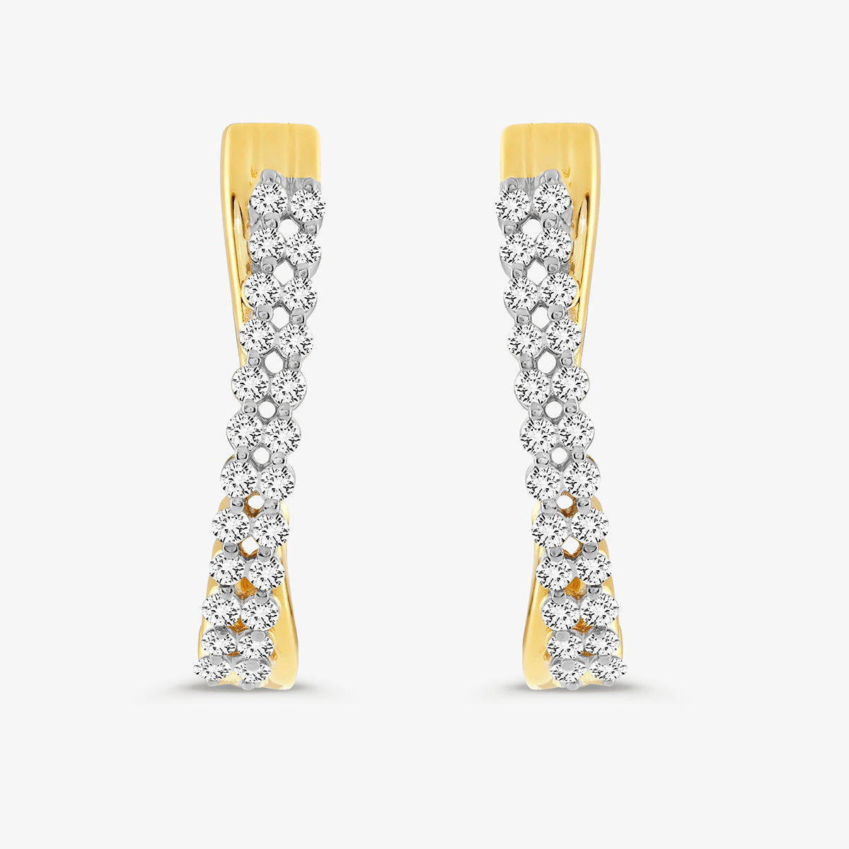 Goldfarbene Creolen mit Pavé runder Steine