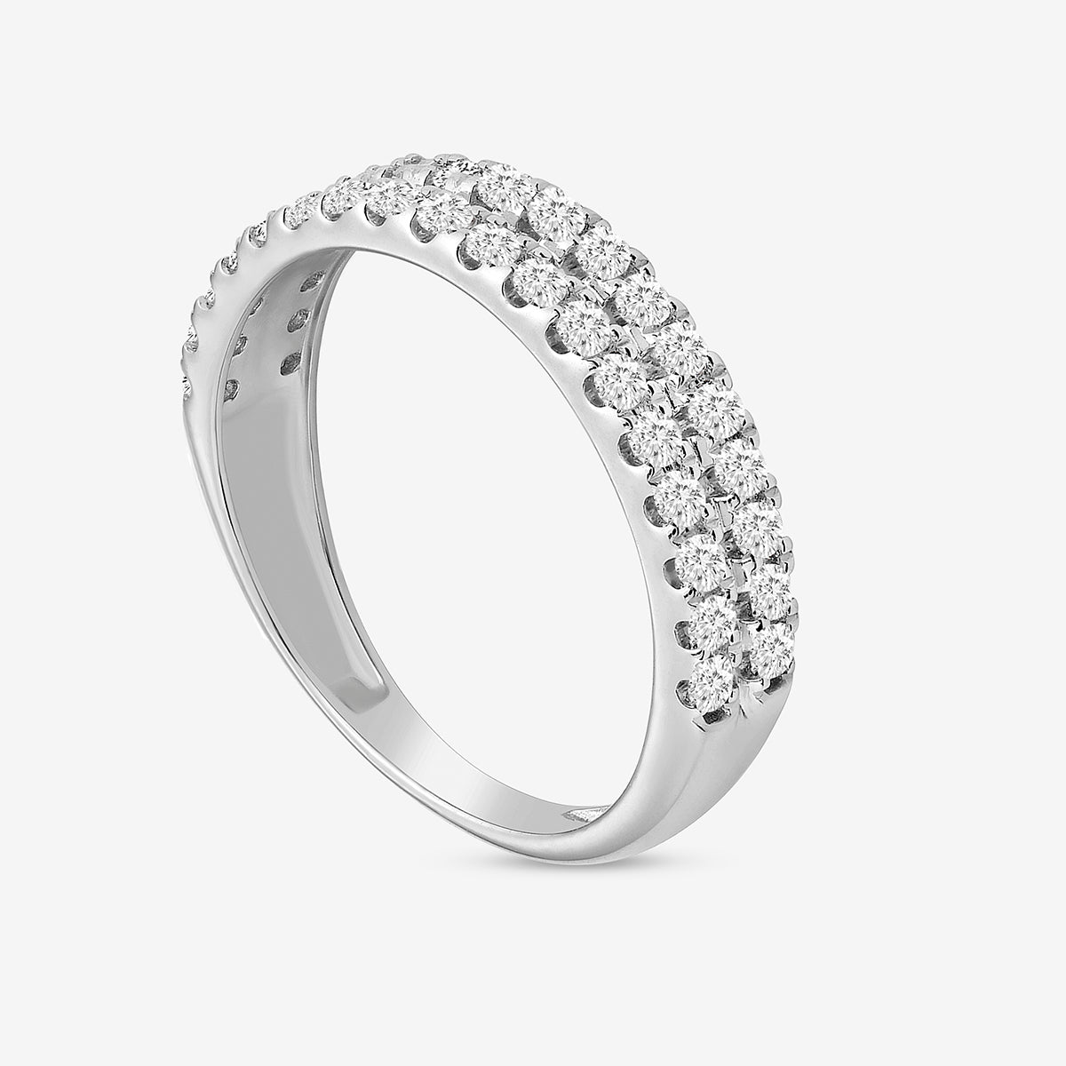 DOUBLE Glow Eternity Band, silberfarben, halbhoher Steinbesatz rundum
