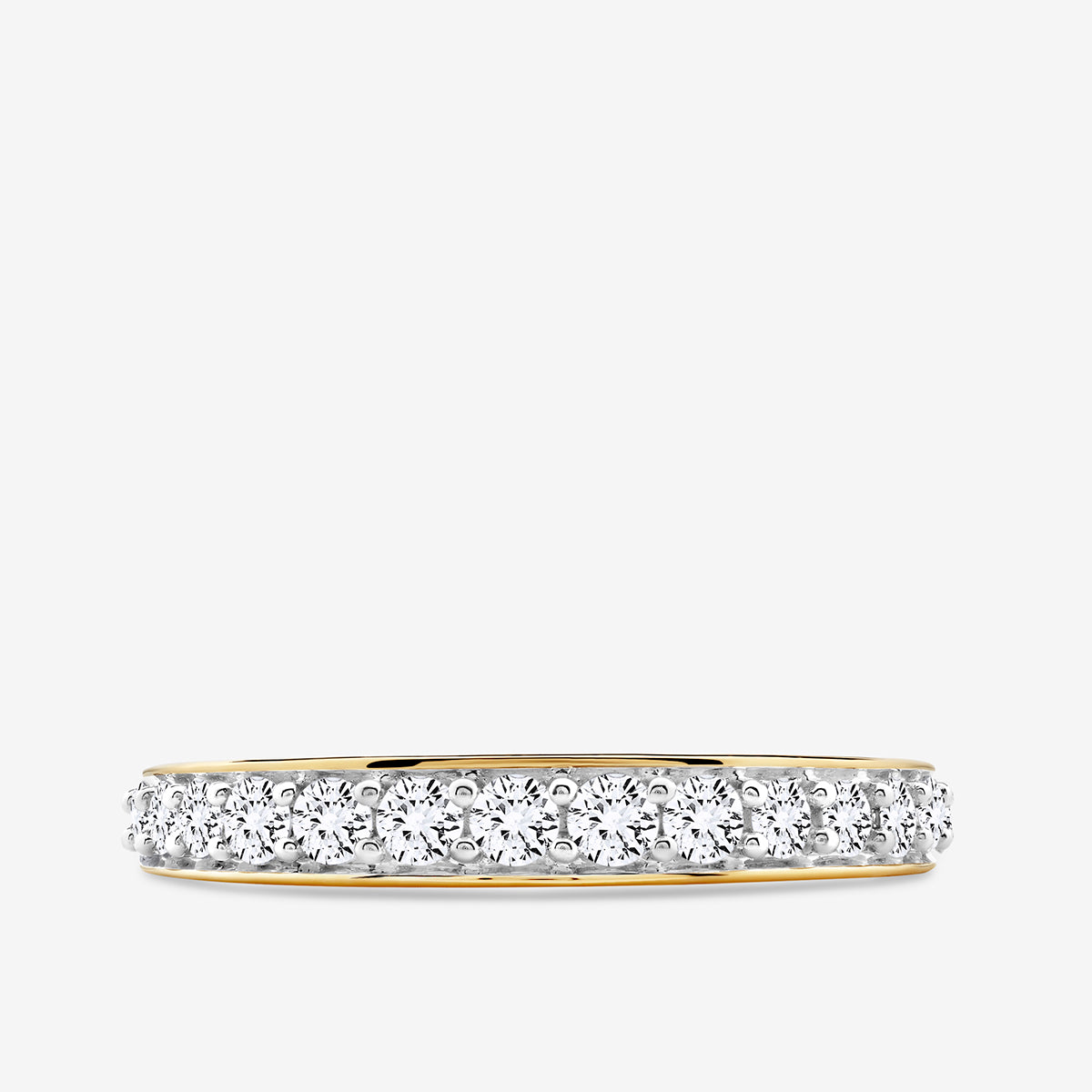 Eternity Band in Silber 925 Vermeil mit pavébesetzten Zirkonia
