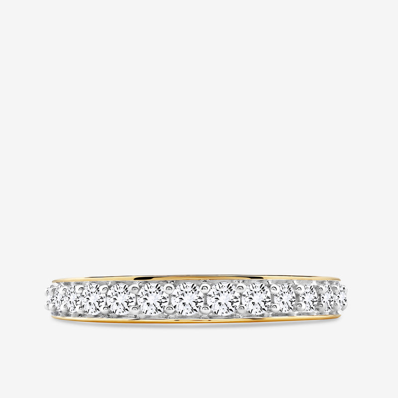 Eternity Band in Silber 925 Vermeil mit pavébesetzten Zirkonia