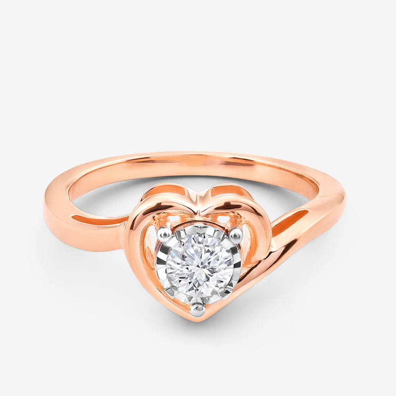 Sweet Heart Swirl Diamond Ring