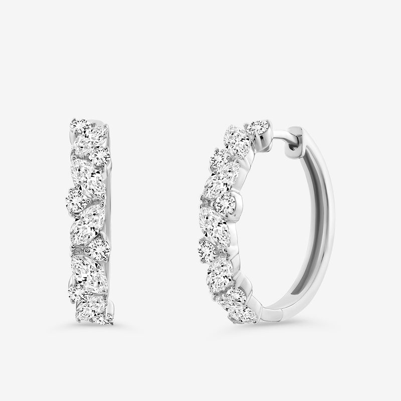 Prism Edge Diamond Hoop Earrings