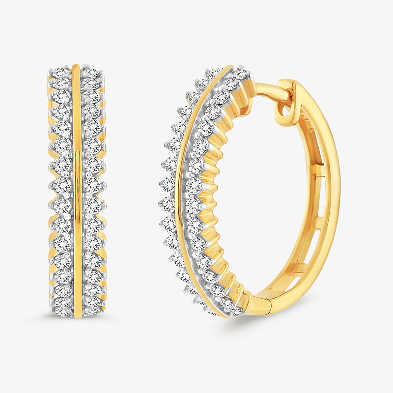 Keemti Jewels EVERLIGHT Curve Hoop Earrings: sleek hoops with two rows of sparkling white stones along the edges.