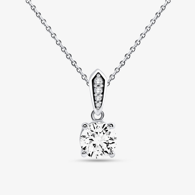 Minimal Solitaire Drop-Halskette: Tropfen-Anhänger mit Zirkonia, feine Fassung