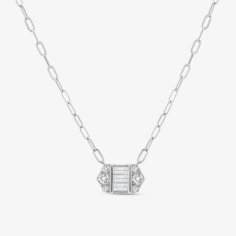 Classic Barrel Baguette Diamond Necklet