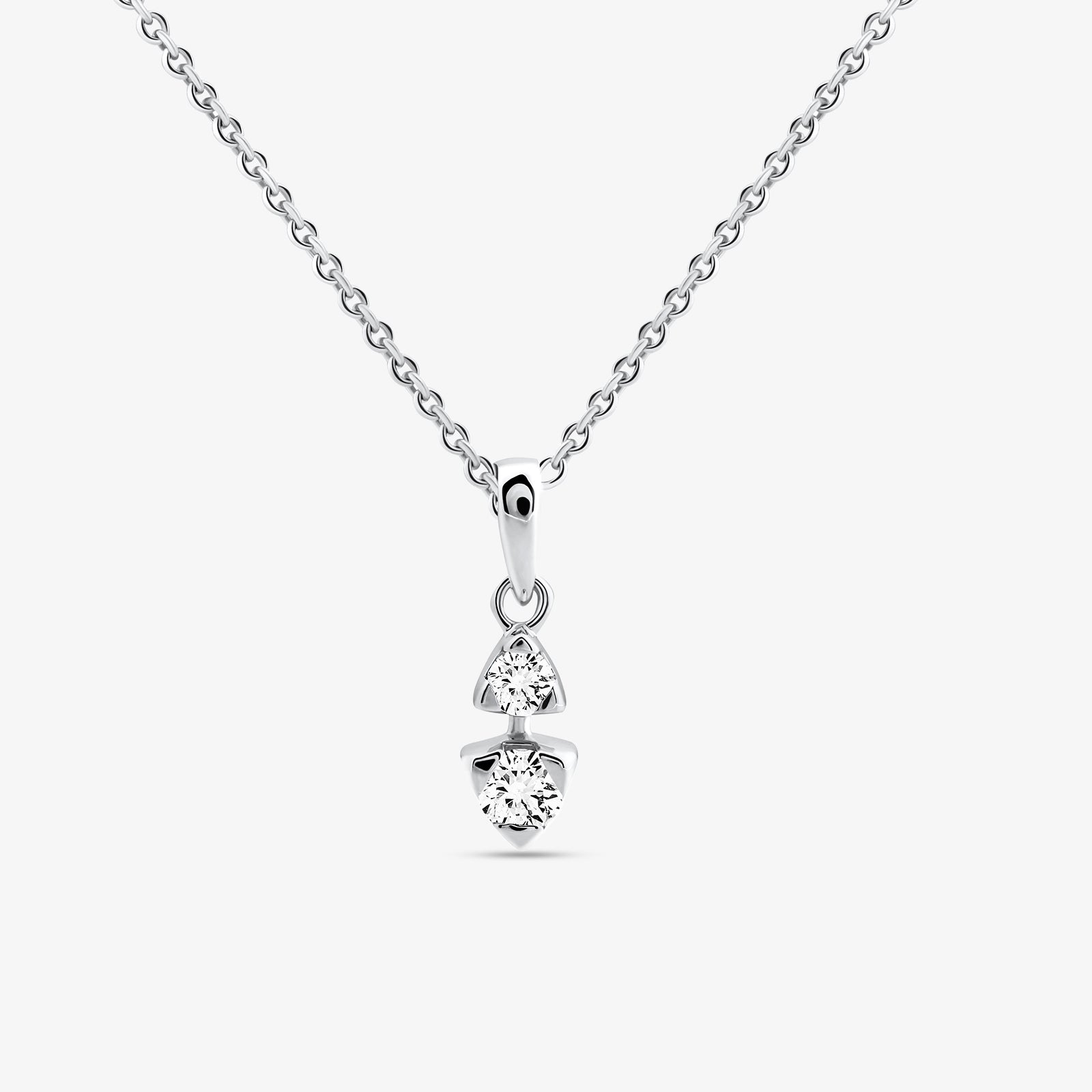 TWO-STONE <span>Triangle Cascade Chain</span> NECKLET