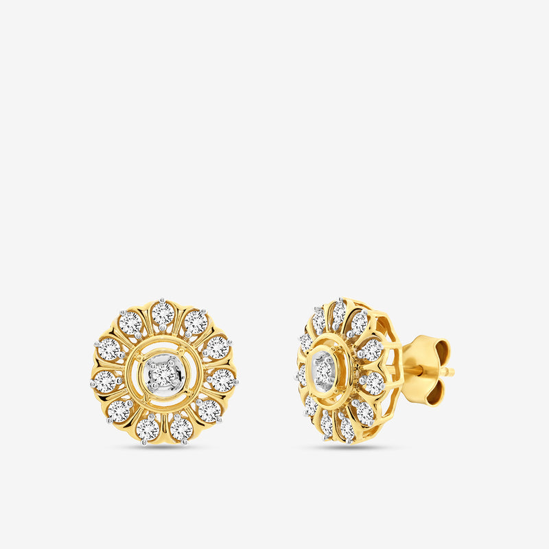 Vintage Grace Diamond Stud Earrings