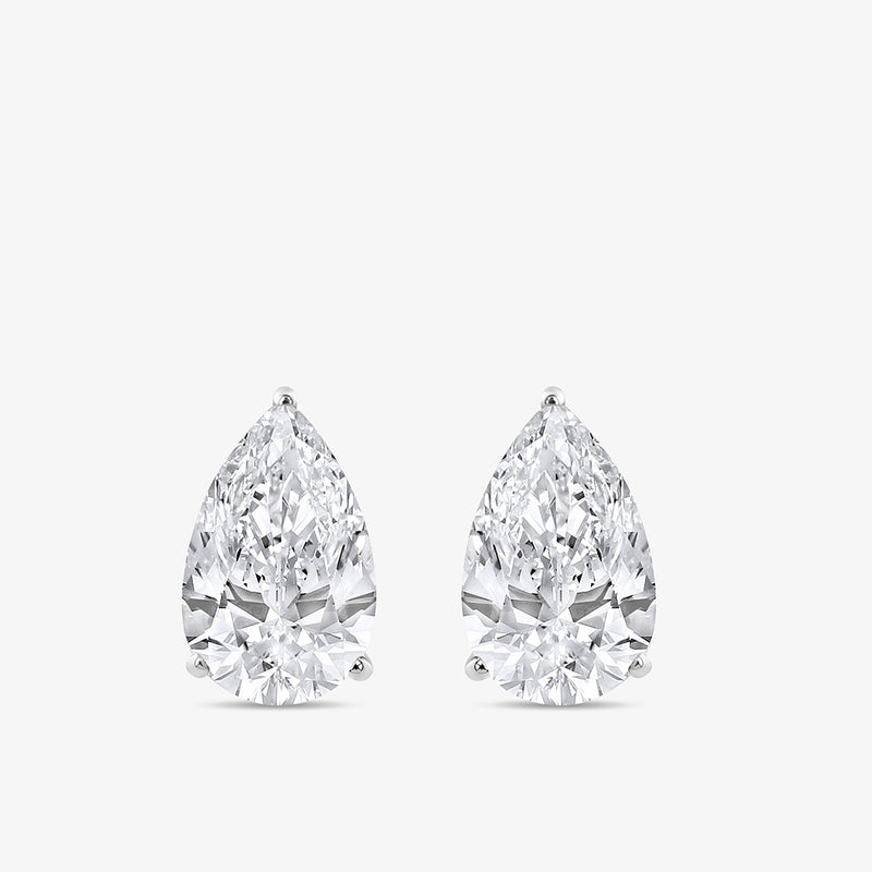 Keemti Jewels PEARLORIA Solitaire Stud Earrings feature sparkling pear-shaped stones in prong settings.