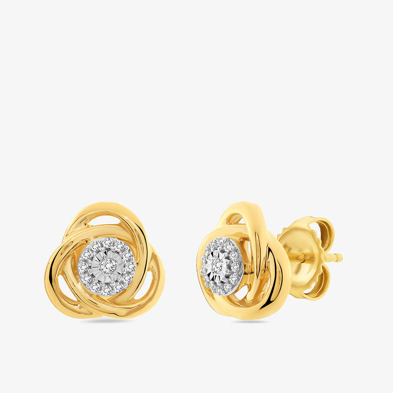 Swirl Shimmer Diamond Stud Earrings
