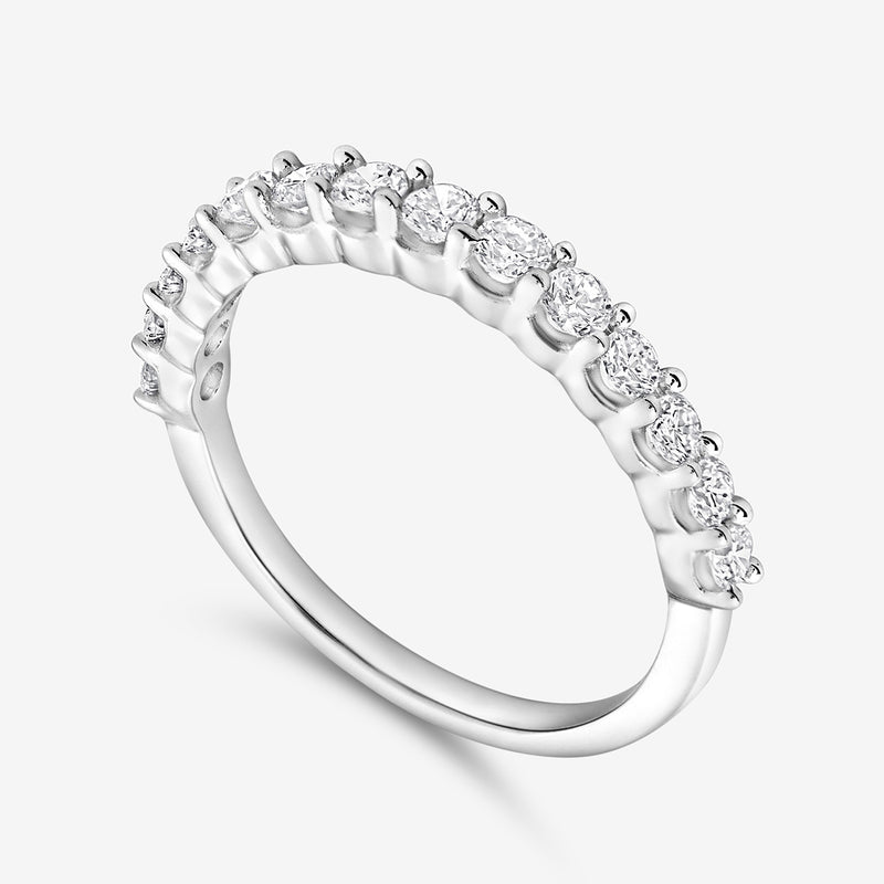 Silver-tone Classic Brightline ring with round stones and prong settings