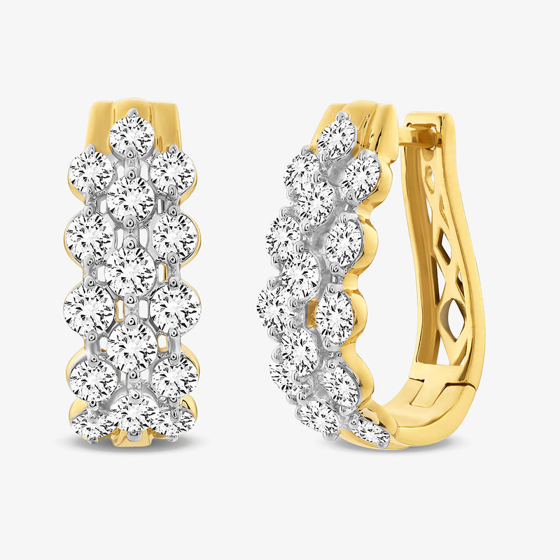 Classic Mesh Diamond Hoop Earrings