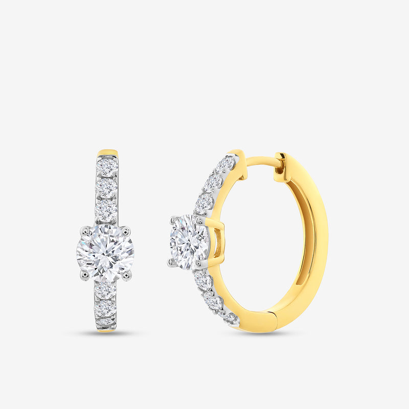 Aeris Round Diamond Huggie Earrings