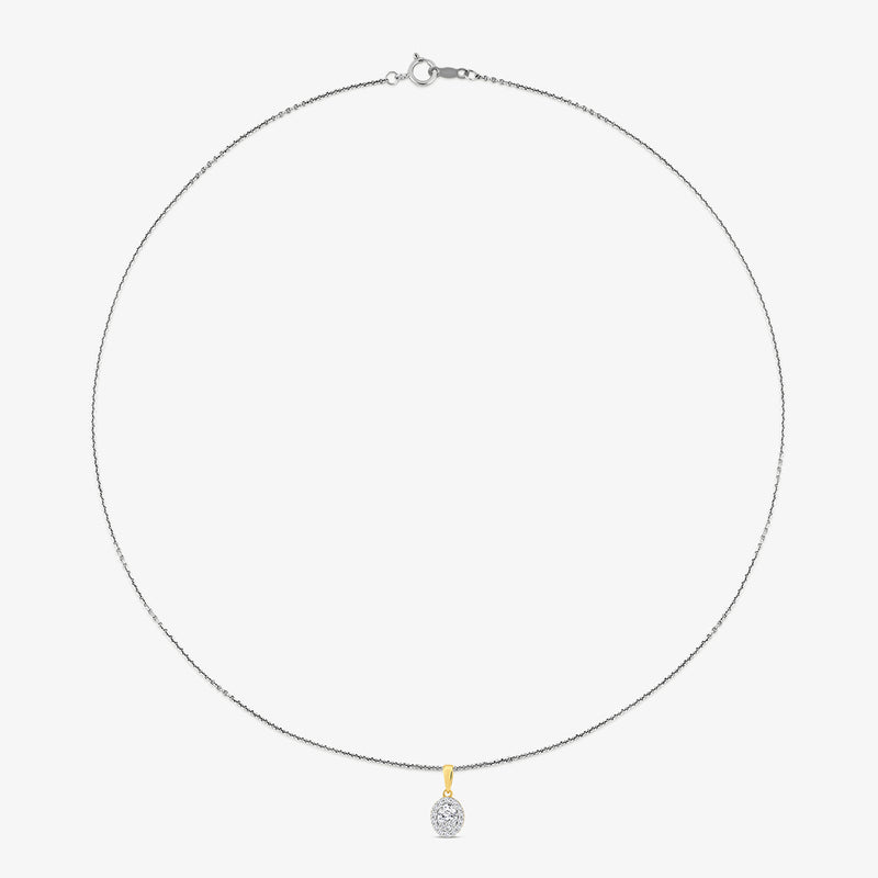 Oval Halo Solitaire Pendant