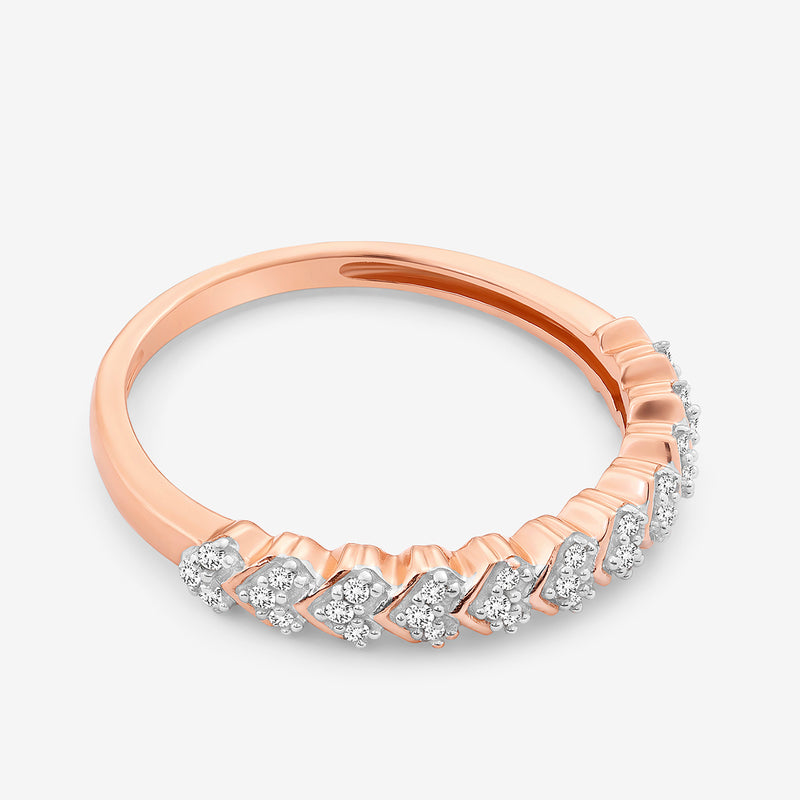 Textured Chevron Diamond Ring