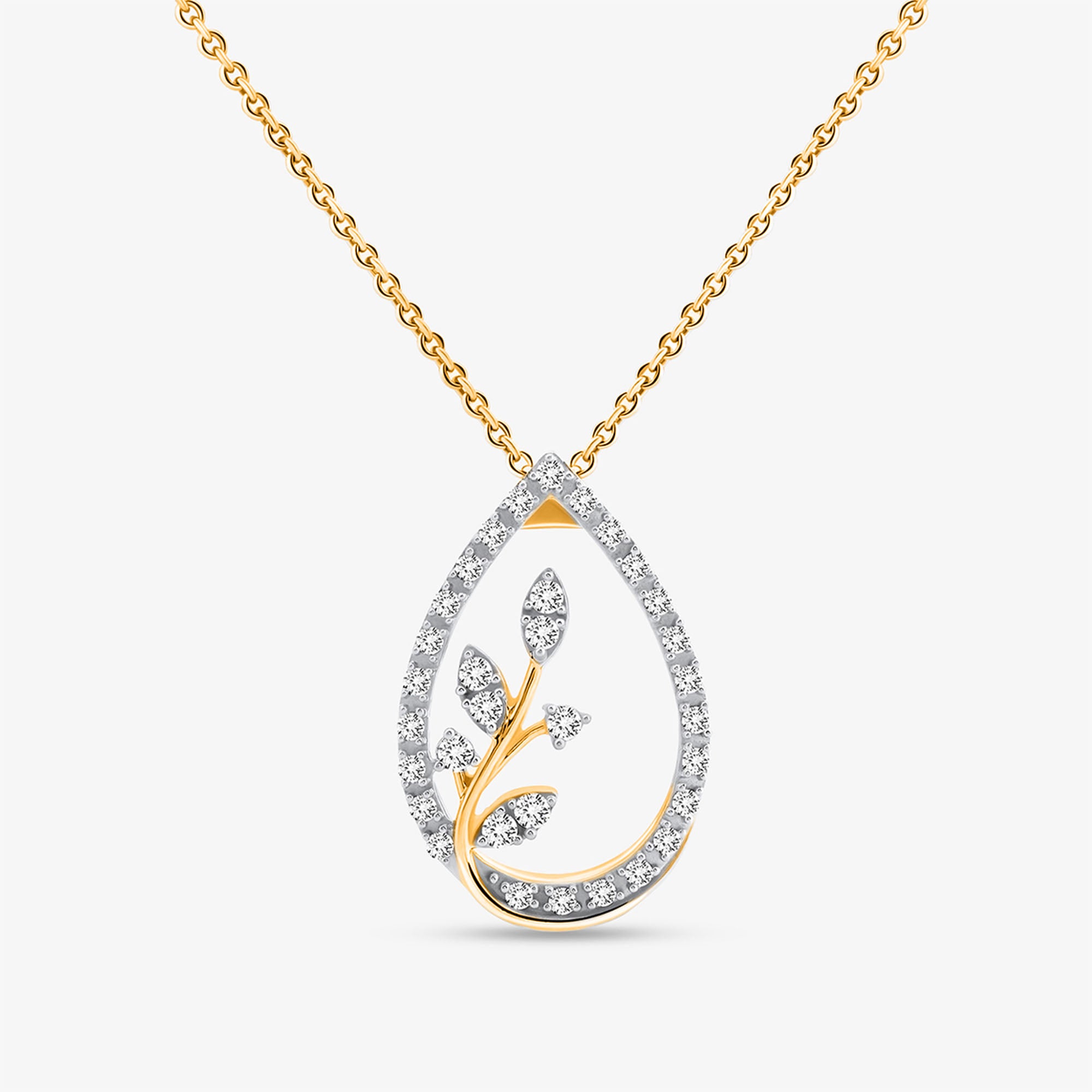 Teardrop Leaf Diamond Necklet