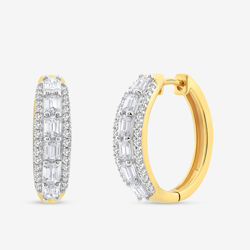 Radiant Oval Diamond Hoop Earrings