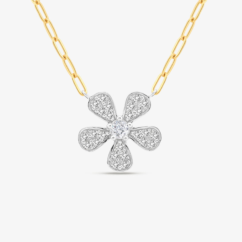 DAISY Sparkle NECKLET by Keemti Jewels: a delicate chain necklace with a five-petal floral design and central stone.