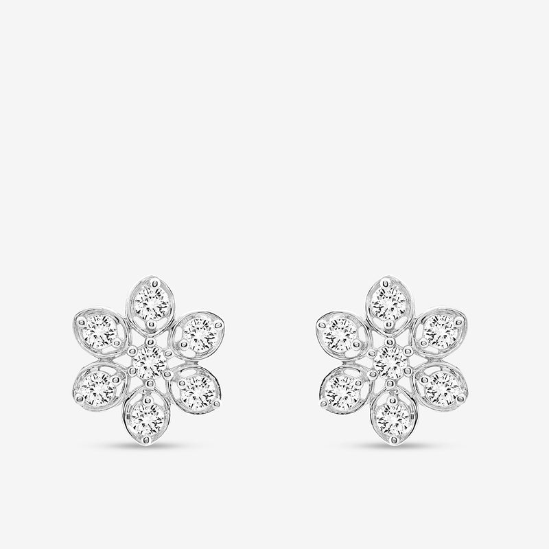 Petal Bloom Diamond Stud Earrings