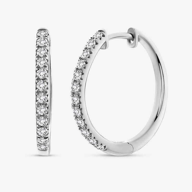 Keemti Jewels SOFT Shine Hoop Earrings feature round diamonds for continuous outer edge sparkle.