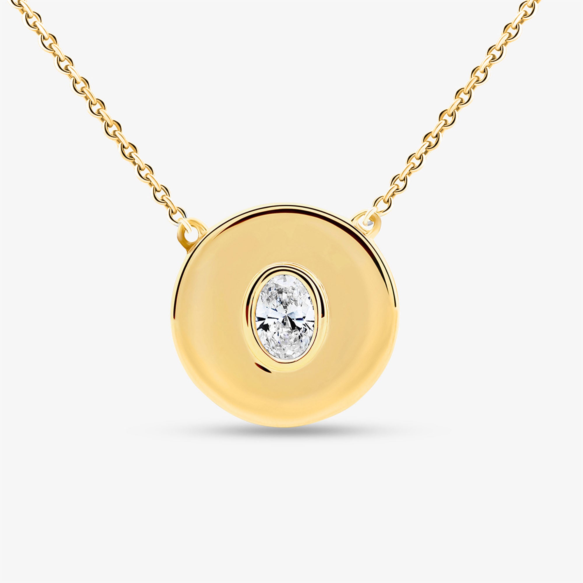 Golden Orbit Solitaire Diamond Necklet