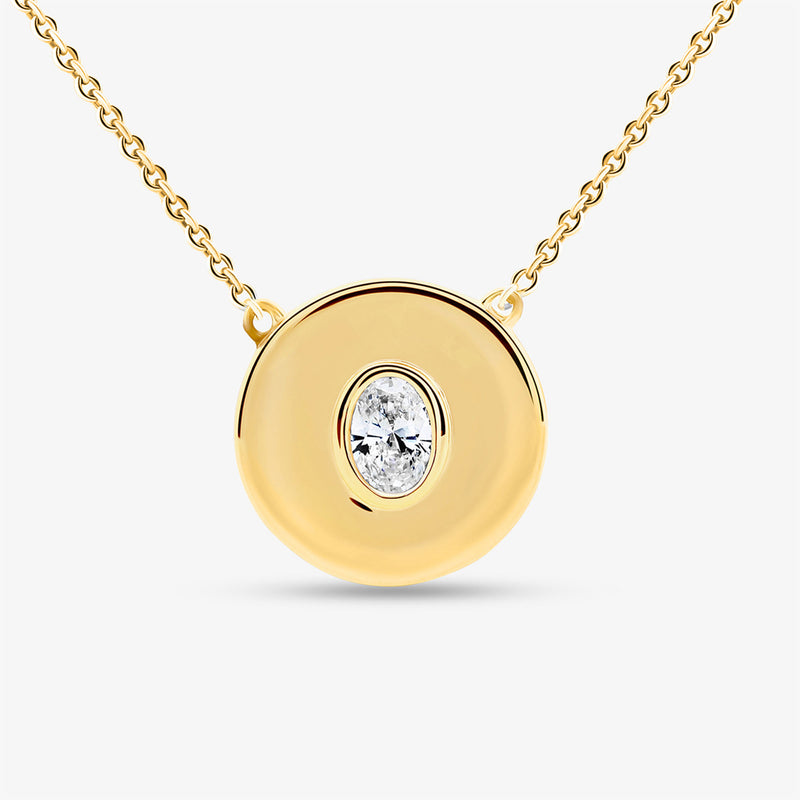 Golden Orbit Solitaire Diamond Necklet
