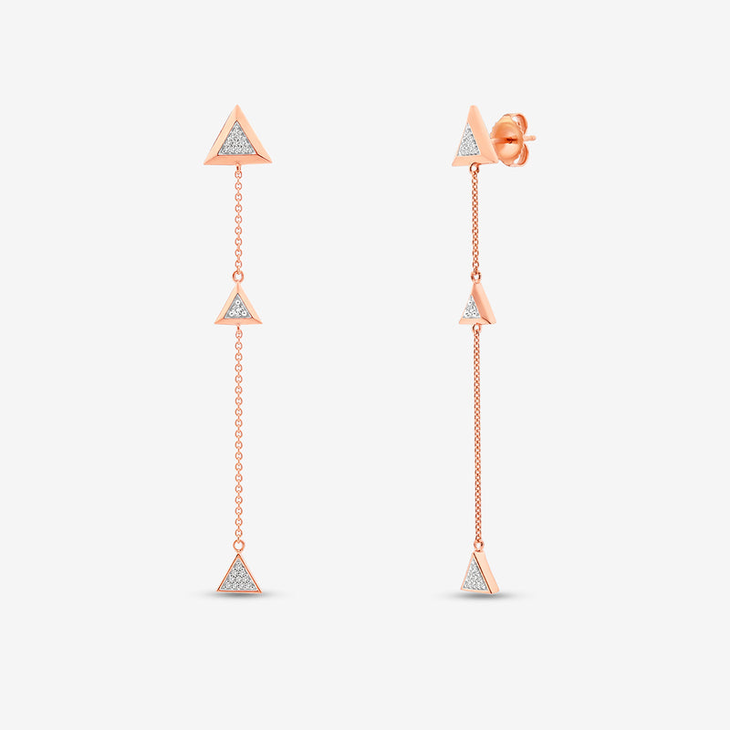 Triad Flow Diamond Dangler Earrings